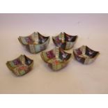 A set of five graduated Braithwaites Fairy lustre decorated bowls, largest 9" x 4½"