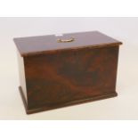 A C19th pine box, grain painted to imitate walnut, 18" x 10" x 11"