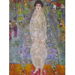 After Gustav Klimt, oil on canvas portrait of Elisabeth Lederer, 24" x 31½"