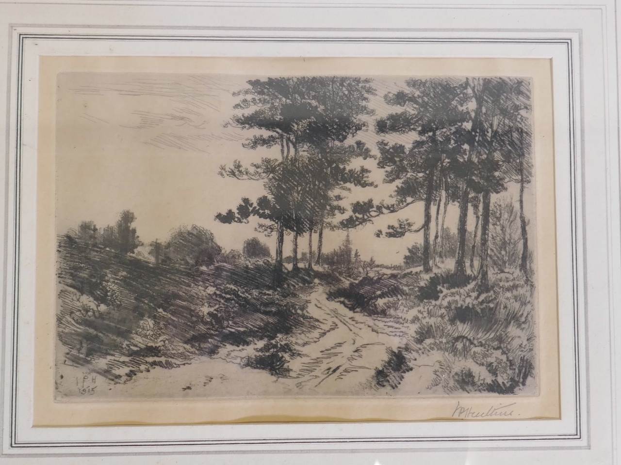 John Postle Heseltine, five signed etchings of rural landscape scenes, pencil signed, largest 12" - Image 5 of 7