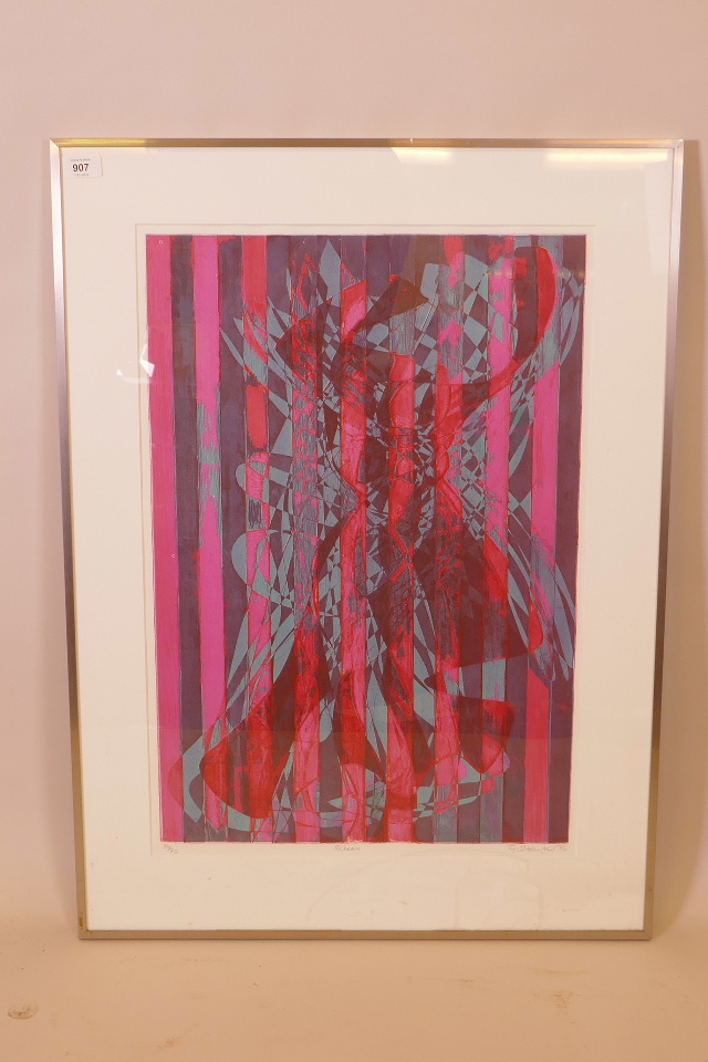 Stanley William Hayter, 'Rideau', limited edition colour etching, 36 of 75, pencil signed and - Image 2 of 5