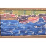 A fauvist style oil, harbour scene, inscribed verso 'Le Petit Port', indistinctly signed, 12½" x 7"