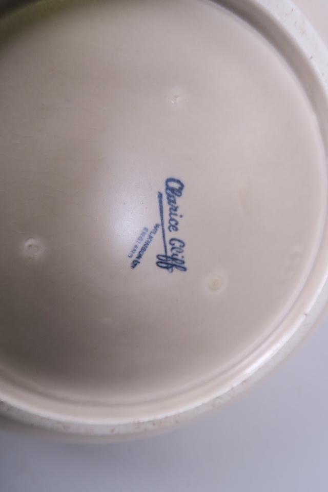 A Clarice Cliff beechwood pattern fruit bowl, moulded with hanging leaves, marked to base, 9" - Image 3 of 3