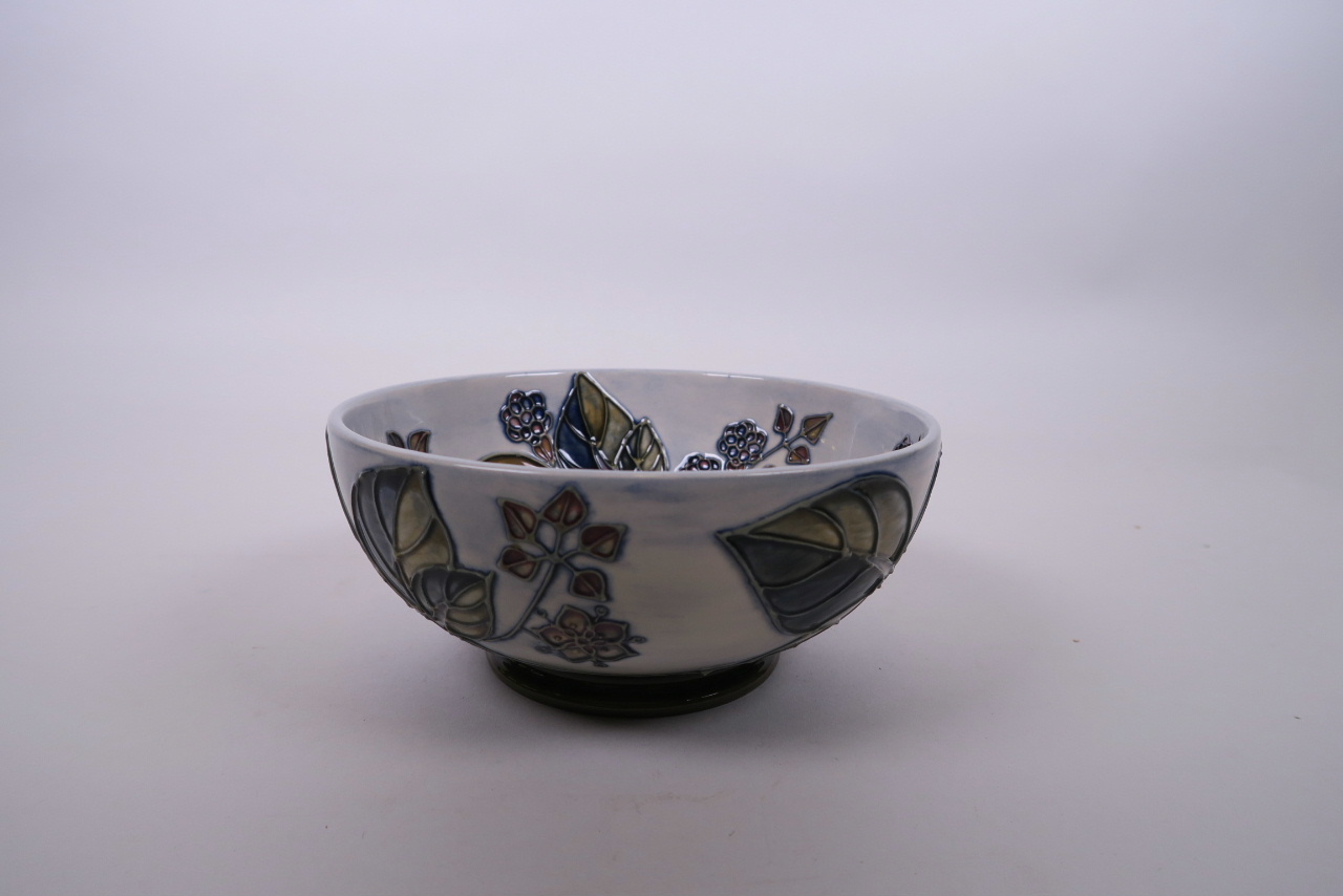 A Moorcroft bowl, with berry decoration, in original box, marks to base, 6½" diameter