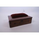 A Victorian inlaid mahogany sewing box, 10" x 6½"