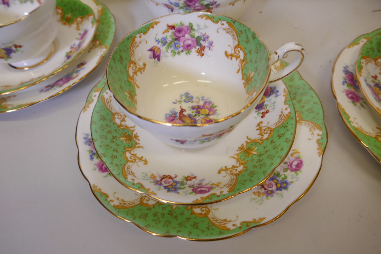 A Paragon China six place setting porcelain tea service decorated in a traditional flowers and - Image 3 of 3