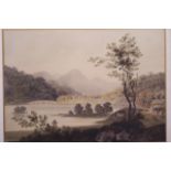 J. Varley, signed watercolour loch scene, dated 1839, 12" x 8", together with two other