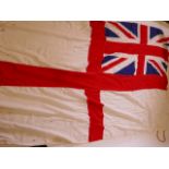 A British Navy white ensign, 54" x 103"