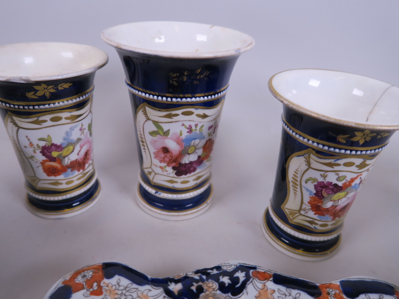 An C18th English creamware teapot painted with garlands and flowers, 6" high, together with an early - Image 4 of 5