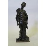 G. Wagner, bronze figure of a geisha, 19" high, signed