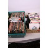 A collection of approximately four hundred and fifty 7" vinyl records, mainly pop and rock singles