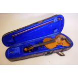 A Stenton violin, with bow and case