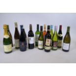 A mixed case of wines, 15 bottles, and a bottle of Jules Camuset Champagne