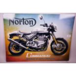 A replica metal advertising sign for Norton Commando Motorcycles, 27½" x 19½"