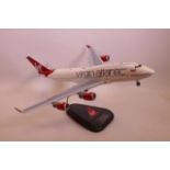 A scale model of a Virgin Atlantic Boeing 747-41R by Bravo Delta Models, 19" long