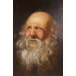 A late C18th/early C19th oil on canvas, portrait study of a bearded gentleman, 17½" x 23"