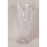 A Waterford Crystal vase in the Art Deco style, 10" high