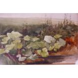 Henry Pope, watercolour, 'Weeds', together with a small watercolour study of a 'Sweet Violet',