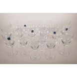 Eighteen Denby goblet wine glasses, two sizes, largest 8½" high (mainly unused)