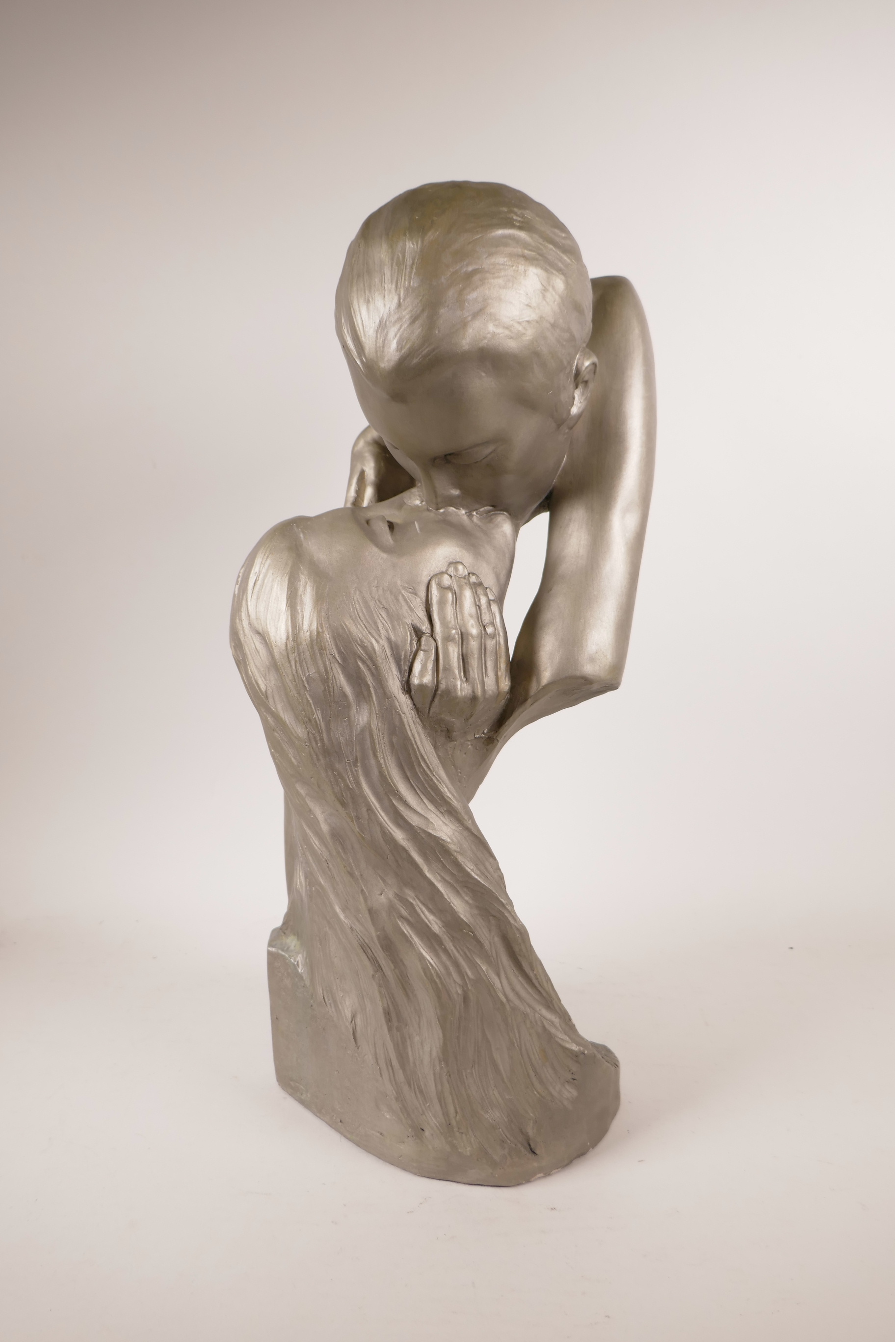 An Austin Productions Inc. painted plaster sculpture 'The Lover's Kiss', after Fisher, dated 1986,