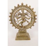 An Indian bronze figurine of Shiva, Lord of The Dance, 12" high