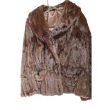 A vintage ermine fur short jacket with shawl collar