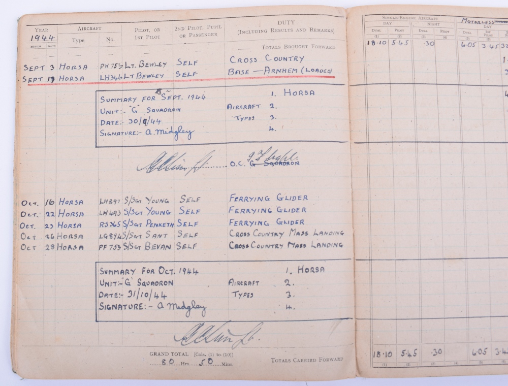 WW2 Glider Pilots Insignia, Badge & Flying Log Book Grouping of Sergeant A H Midgley Army Air Corps - Image 14 of 15