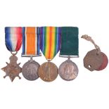 WW1 19th London Regiment and Edward VII Volunteer Long Service Medal Group of Four