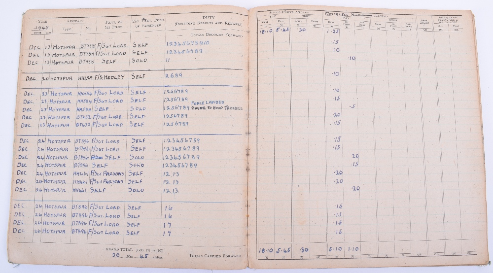 WW2 Glider Pilots Insignia, Badge & Flying Log Book Grouping of Sergeant A H Midgley Army Air Corps - Image 10 of 15