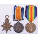 WW1 1914-15 Star Medal Trio East Kent Regiment and Labour Corps