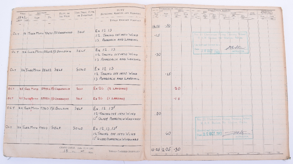 WW2 Glider Pilots Insignia, Badge & Flying Log Book Grouping of Sergeant A H Midgley Army Air Corps - Image 9 of 15