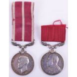 A Fine Lincolnshire Regiment Meritorious Service and Long Service Good Conduct Medal Pair
