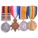 Boer War & WW1 Medal Group of Four 8th Hussars / Lancashire Fusiliers