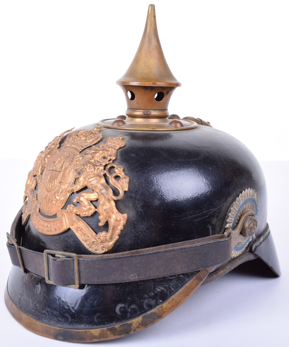 Bavarian 2nd Infantry Regiment Other Ranks Pickelhaube Complete with Original Trench Cover - Image 8 of 26