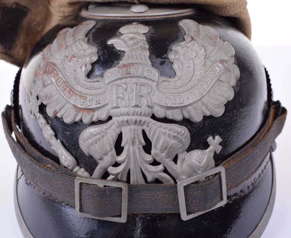 Prussian Other Ranks Pickelhaube with Original Trench Cover - Image 13 of 19