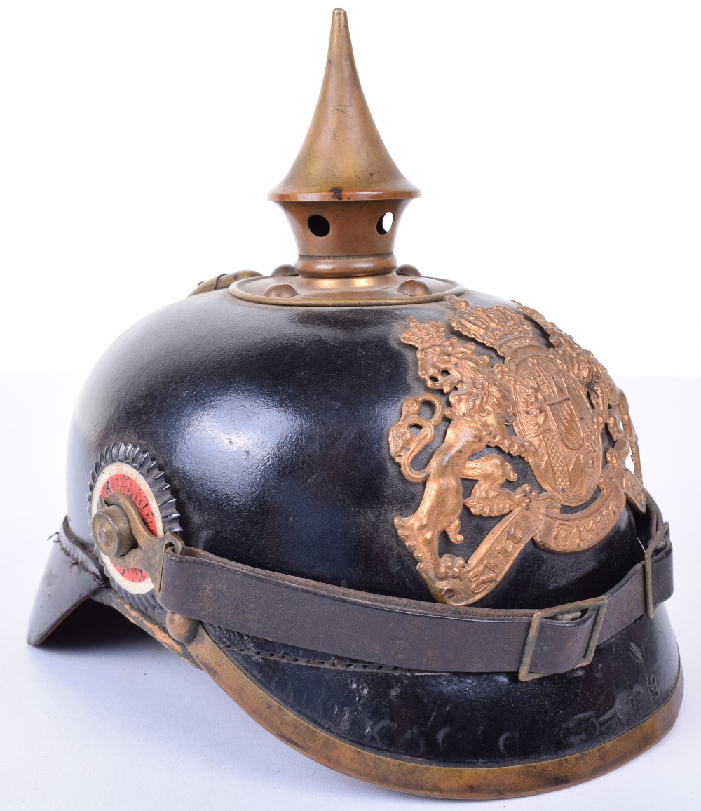 Bavarian 2nd Infantry Regiment Other Ranks Pickelhaube Complete with Original Trench Cover - Image 9 of 26