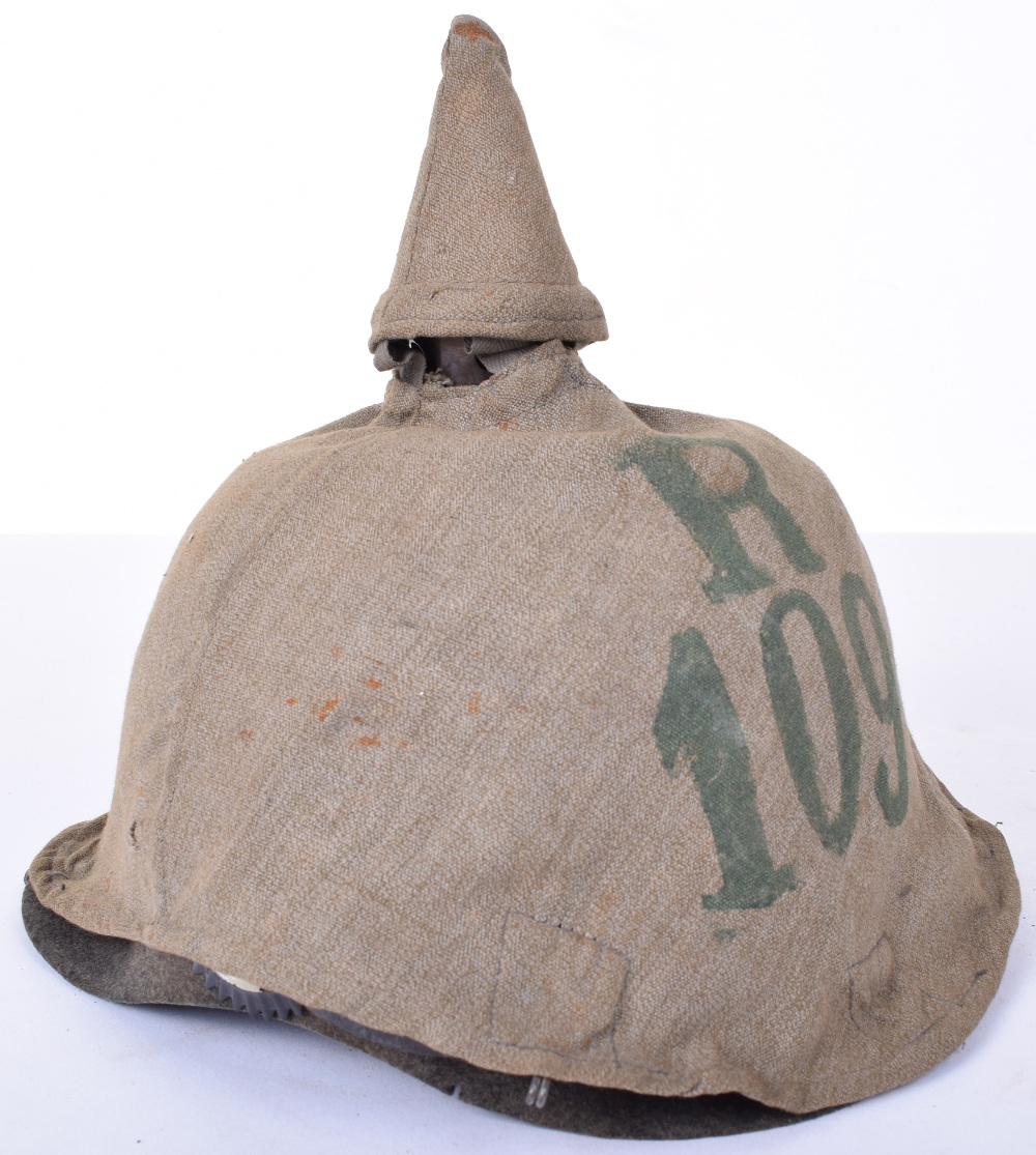 Baden Reserve Regiment 109 Other Ranks Ersatz Felt Pickelhaube with Original Regimentally Marked Tre