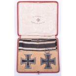 Deluxe Presentation Cased Set of Iron Cross 1st and 2nd Class