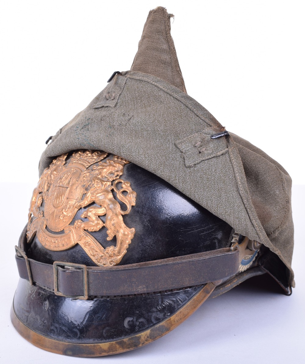 Bavarian 2nd Infantry Regiment Other Ranks Pickelhaube Complete with Original Trench Cover - Image 5 of 26