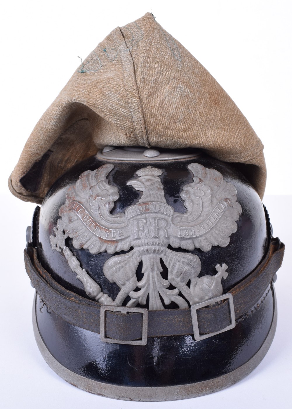 Prussian Other Ranks Pickelhaube with Original Trench Cover - Image 7 of 19
