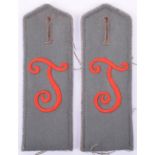 Rare Matched Pair of Telegraph Troops Field Grey Tunic Shoulder Boards