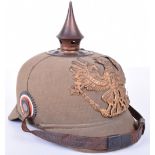 Prussian Other Ranks Cork Bodied Cotton Drill Covered Pickelhaube Helmet