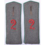 Scarce Matched Pair of Regiment 2 M.07 Field Grey Tunic Shoulder Boards