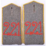 Pair of M.07 Regiment 221 Field Grey Tunic Shoulder Boards