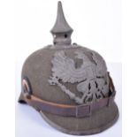 Prussian Enlisted Mans Ersatz Felt Pickelhaube