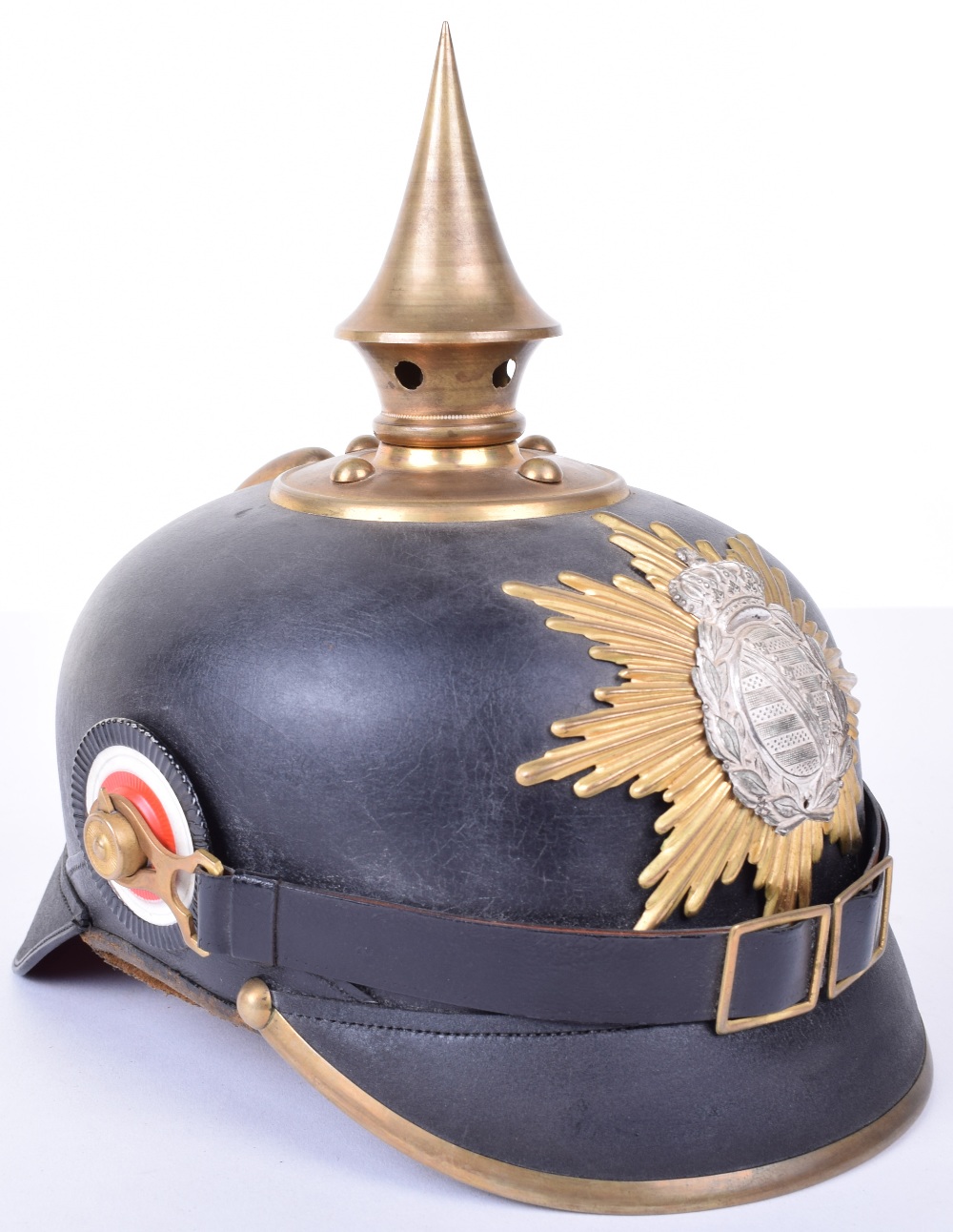 Saxon One Year Volunteer Pickelhaube with Original Trench Cover - Image 9 of 18