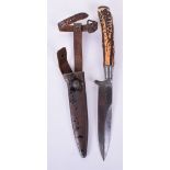 Imperial German Stag Handled Fighting Knife