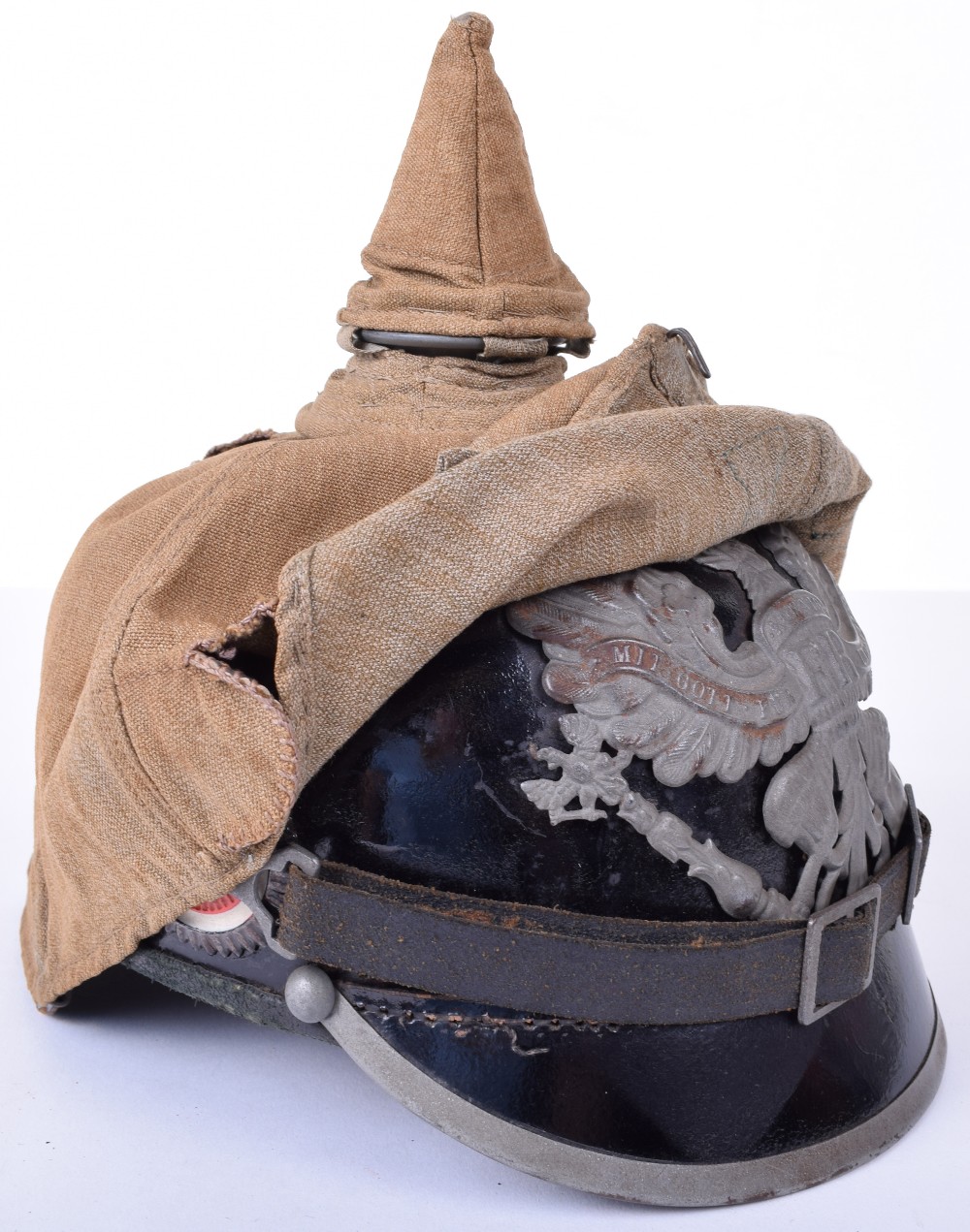 Prussian Other Ranks Pickelhaube with Original Trench Cover - Image 6 of 19