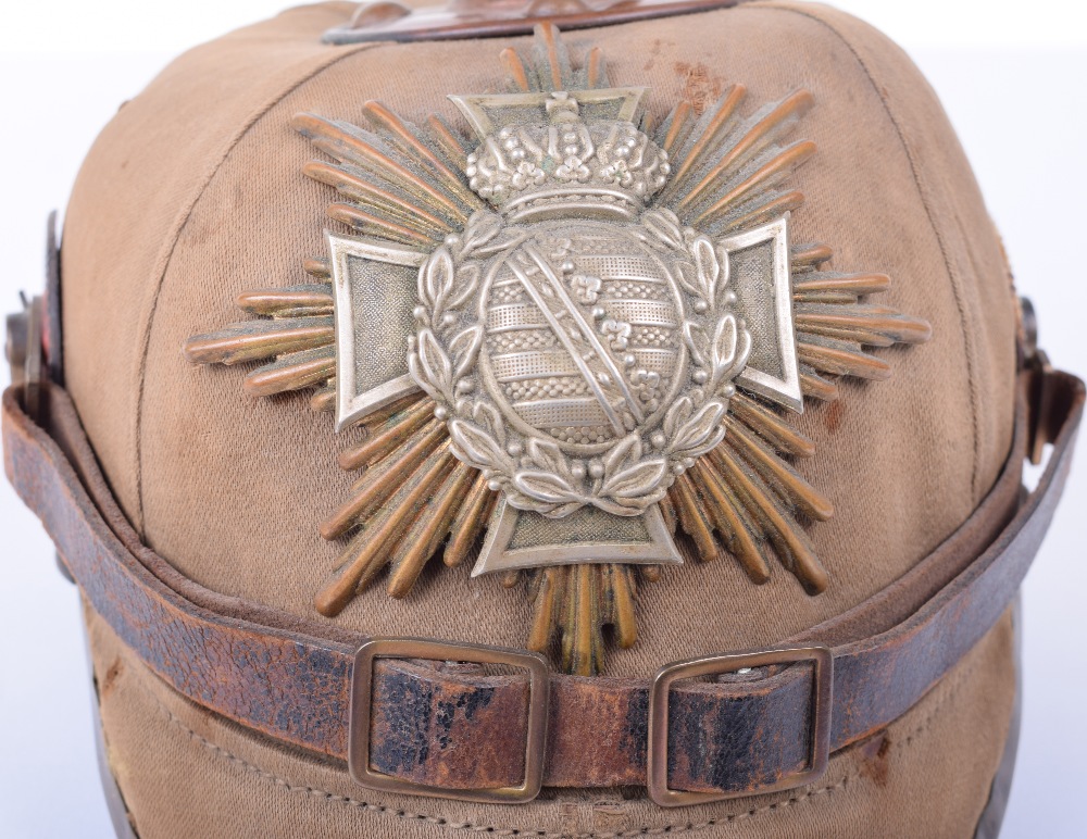 Saxon Reserve Enlisted Mans Ersatz Pickelhaube - Image 8 of 12