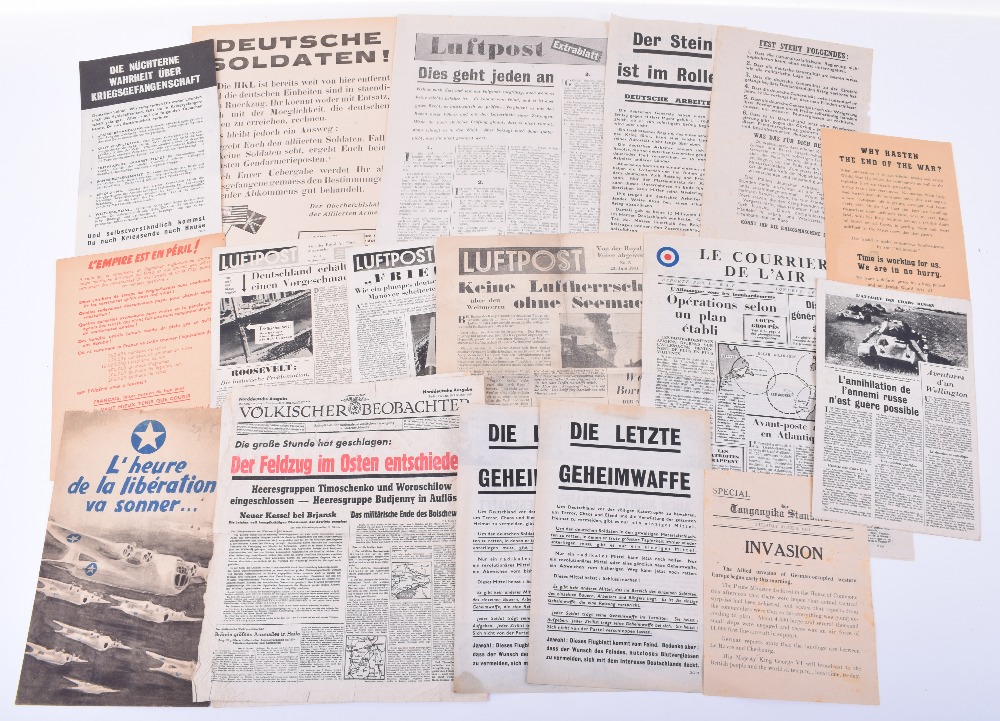17x WW2 Aerial Propaganda Leaflets